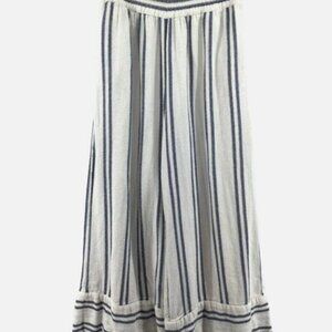 Mango Casual White‎ Blue Striped Wide Leg Pants XS